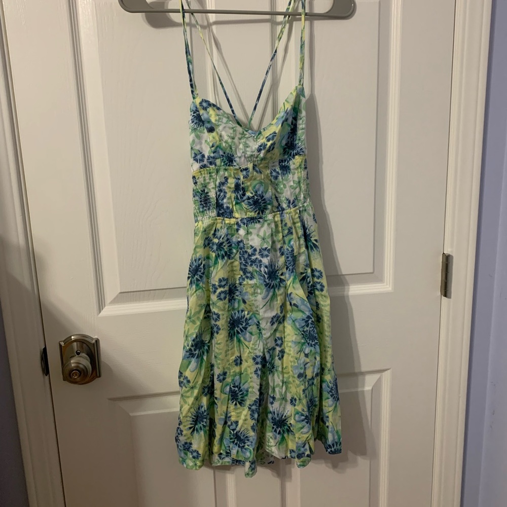 Green floral dress